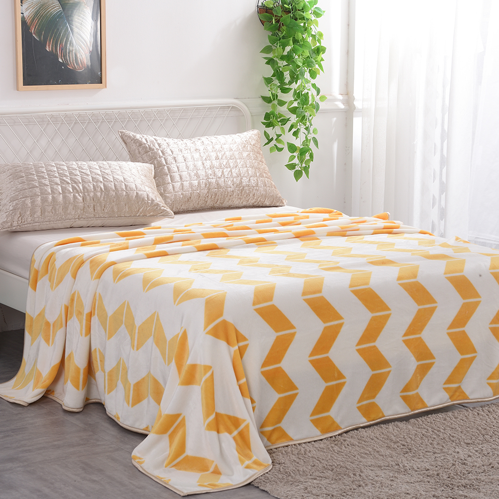 Chăn ga gối đôi in họa tiết flannel in nhiều màu